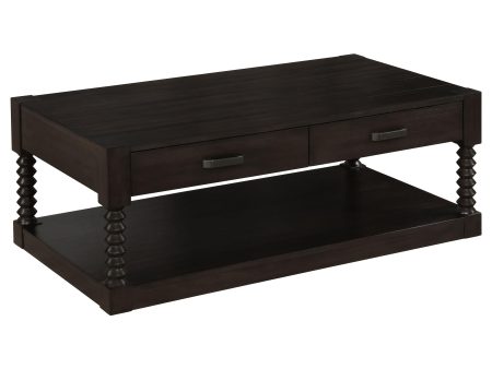 Meredith 2-drawer Coffee Table Coffee Bean Online now