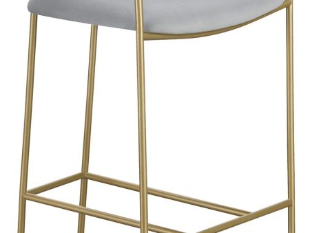 Comstock Upholstered Low Back Stool Grey and Gold Online Hot Sale