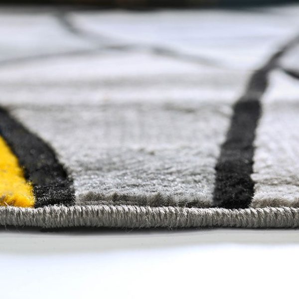 Sivas Charcoal Yellow 5  X 8  Area Rug on Sale