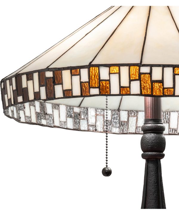 23 H Checkerboard  Tiffany Table Lamp Online Hot Sale