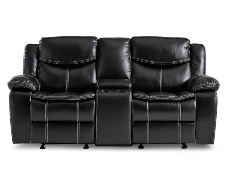 Bastrop Double Glider Reclining Loveseat in Black 8230BLK-2 For Cheap