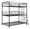 Garner Triple Twin Bunk Bed with Ladder Gunmetal Online now