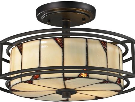 15 W Woodbury 3-Light Semi Flush Fixture Dark Bronze For Cheap