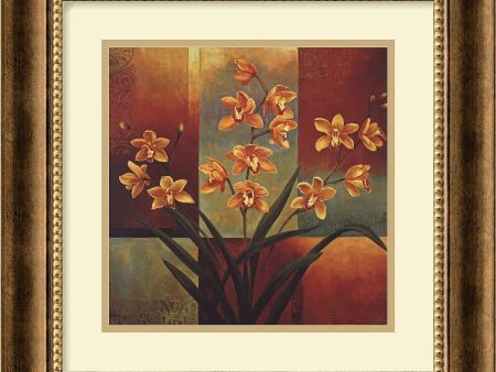 17 H x 17 W Jill Deveraux Orange Orchid Framed Print For Discount