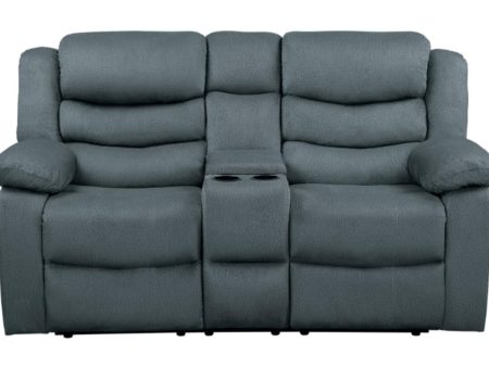 Discus Double Reclining Loveseat in Gray 9526GY-2 Online