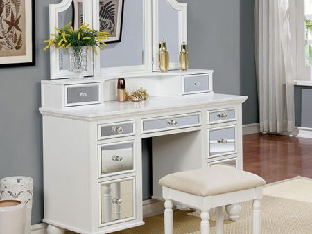 TRACY White Vanity w  Stool Discount