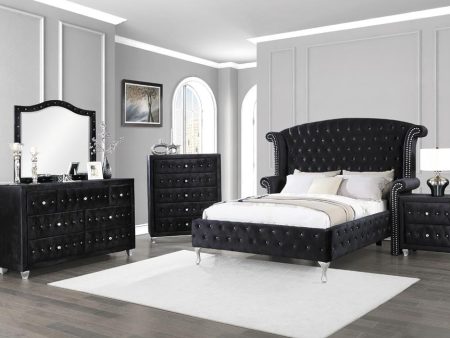 Deanna 4-piece Eastern King Bedroom Set Black For Sale