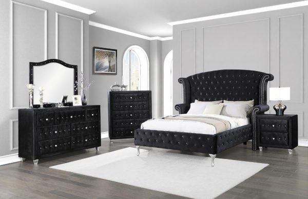 Deanna 4-piece Eastern King Bedroom Set Black For Sale