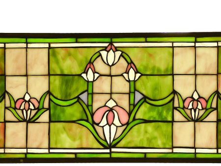 11 H x 24 W Tulips Transom Window Supply