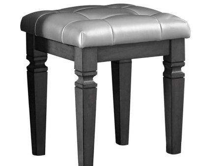 Allura Vanity Stool in Gray 1916GY-14 Discount