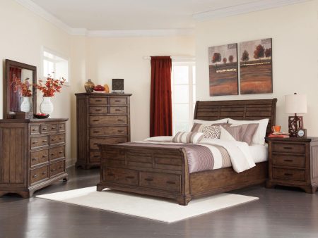 Elk Grove 5-piece Eastern King Storage Bedroom Set Vintage Bourbon For Cheap