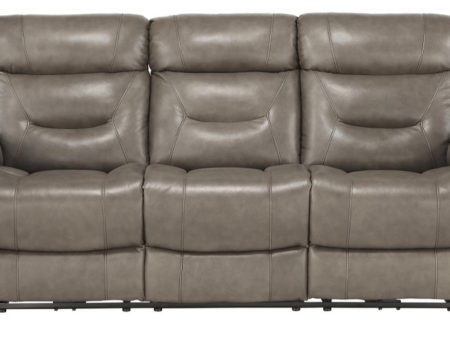 Danio Power Double Reclining Sofa with Power Headrests in Brownish Gray 9528BRG-3PWH For Sale