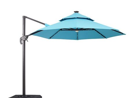 Nuti 10 Ft Round Umbrella w  LED Light + 37  Large Base Online Sale