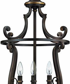 18 W Plymouth 4-Light Foyer Chandelier Olde Bronze on Sale