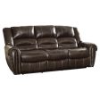 Center Hill Double Reclining Sofa in Dark Brown 9668BRW-3 Fashion