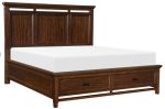 Frazier King Upholstered Storage Platform Bed in Dark Cherry 1649K-1EK* Online