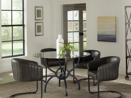 Aviano 5-piece Dining Set Gunmetal and Matte Black on Sale