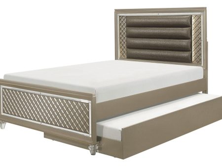 Youth Loudon Twin Platform with Trundle Bed in Champagne Metallic Hot on Sale