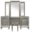 Tamsin 3pcs Vanity Dresser with Mirror in Silver Grey Metallic 1616-15 For Sale