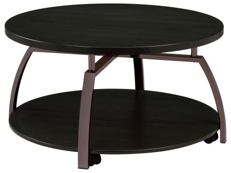 Dacre Round Coffee Table Dark Grey and Black Nickel Online now