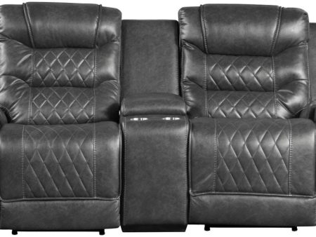 Putnam Power Double Reclining Loveseat in Gray 9405GY-2PW Hot on Sale