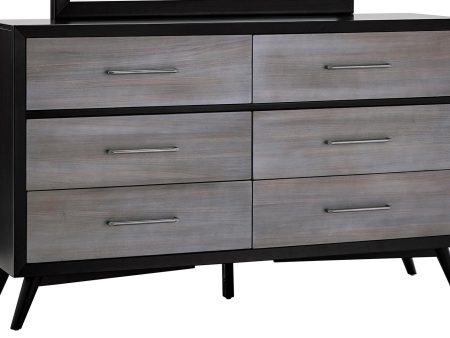 Raku 6 Drawer Dresser in Gray 1711-5 For Sale