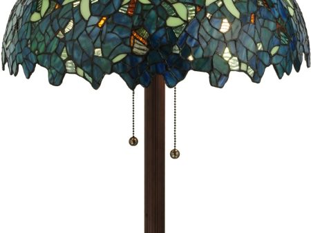 63 H Nightfall Wisteria  2-Light Tiffany Floor Lamp Brown Hot on Sale