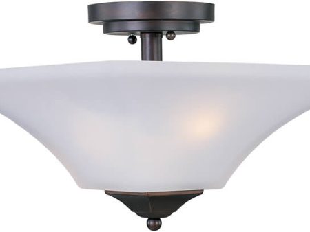 13 W Aurora 2-Light Semi-Flush Mount Oil Rubbed Bronze For Cheap