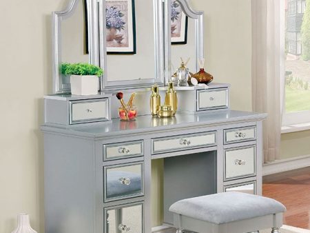 TRACY Silver Vanity w  Stool For Discount