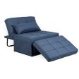 Ainfox Ottoman Sofa Bed, 4 in 1 Multi-Use Folding Guest Bed Full Padded Lounge Couch Bed Convertible Single Sofa Chair (Deep Blue) Supply