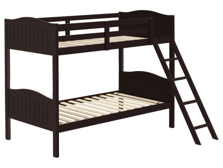 Arlo Twin Over Twin Bunk Bed with Ladder Espresso Online