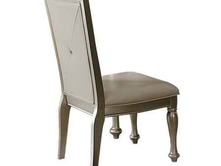 Celandine Side Chair in Silver (Set of 2) For Sale