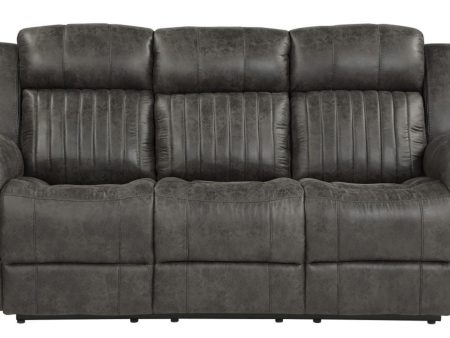 Centeroak Double Reclining Sofa in Gray 9479BRG-3 Discount