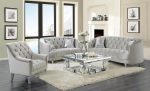 Avonlea 3-piece Tufted Living Room Set Grey on Sale