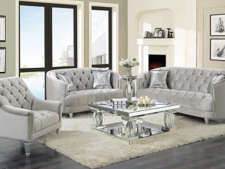 Avonlea 3-piece Tufted Living Room Set Grey on Sale