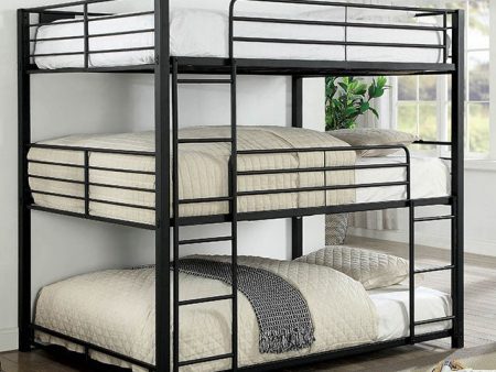 Olga I Sand Black Full Triple Decker Bed For Cheap