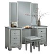 Allura Vanity Dresser with Mirror in Silver 1916-15* For Cheap