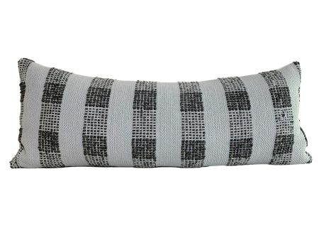 30% off  Midnight Moonbeam Woven Checker Plaid Lumbar Pillow Cover - 14x36 Large Lumbar Pillow Cover Online now