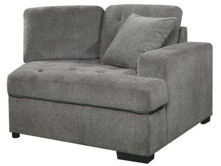 Logansport Right Side Cuddler with 1 Pillow in Gray 9401GRY-RU Hot on Sale