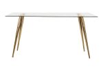 Gilman Rectangle Glass Top Dining Table For Sale