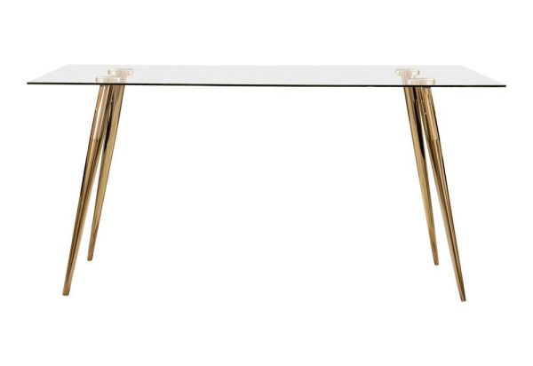 Gilman Rectangle Glass Top Dining Table For Sale