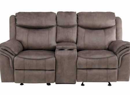 Aram Double Glider Reclining Loveseat in Dark Brown 8206NF-2 Online Hot Sale