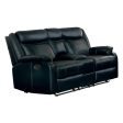 Jude Double Glider Recliner Loveseat in Black 8201BLK-2 Hot on Sale