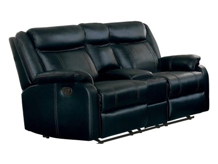 Jude Double Glider Recliner Loveseat in Black 8201BLK-2 Hot on Sale