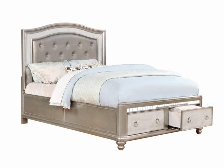 Bling Game 4-Piece Storage Bedroom Set Metallic Platinum Queen Online Hot Sale