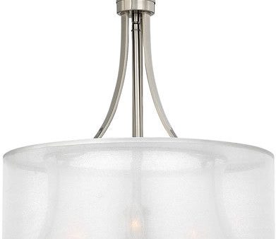 19 W Mime 3-Light Chandelier Brushed Nickel For Sale