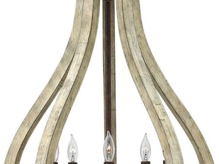 20 W Middlefield 5-Light Chandelier Iron Rust For Cheap