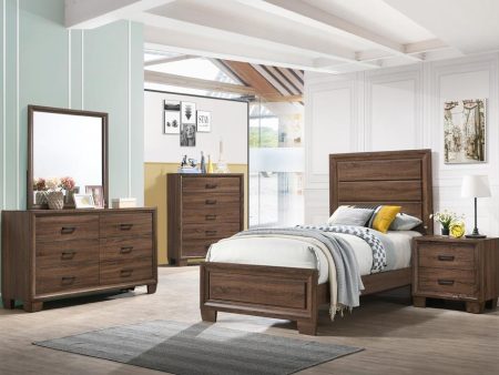 Brandon 4-piece Twin Panel Bedroom Set Medium Warm Brown on Sale