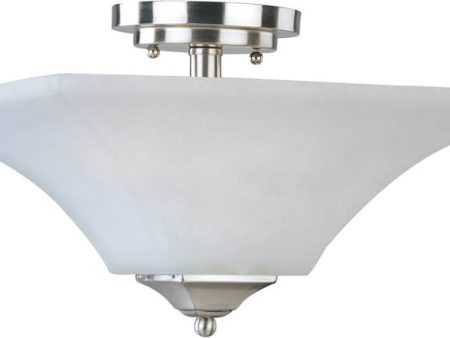 13 W Aurora 2-Light Semi-Flush Mount Satin Nickel Cheap