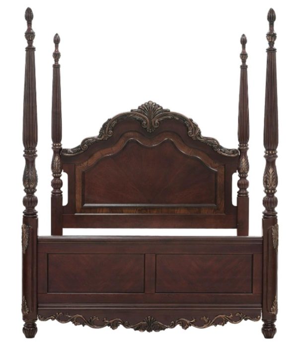 Deryn Park Queen Poster Bed in Cherry 2243-1* Hot on Sale